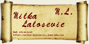 Milka Lalošević vizit kartica